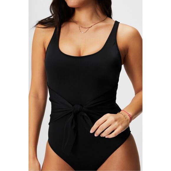 Fabletics | Women | Scoop Tie Back Shaping Black One Piece Swimsuit | Sz Large - Picture 14 of 15